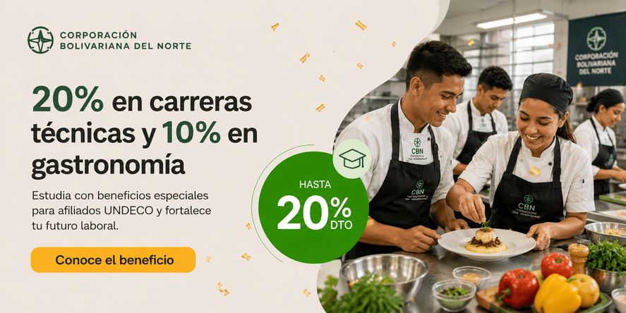 En este momento estás viendo Descuento Educación Técnicas 20% – Gastronomía 10%